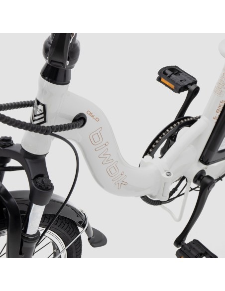 Bicicleta eléctrica plegable Biwbik Dublin White con acelerador