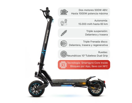 Patinete eléctrico smartGyro CROSSOVER DUAL MAX 2...