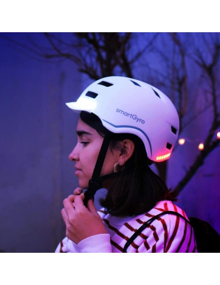 Casco Inteligente SmartGyro Smart Pro M Blanco, Bluetooth