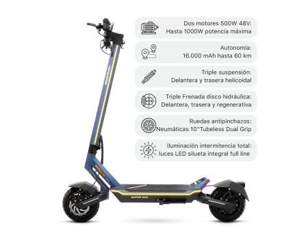 Patinete eléctrico smartGyro Raptor Dual Evo