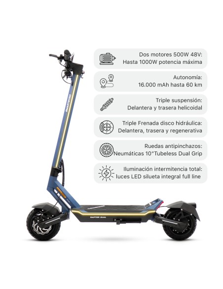 Patinete eléctrico smartGyro Raptor Dual Evo