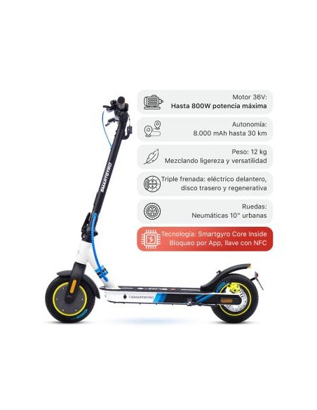 Patinete eléctrico smartGyro Z-One 2 Blue Certificado