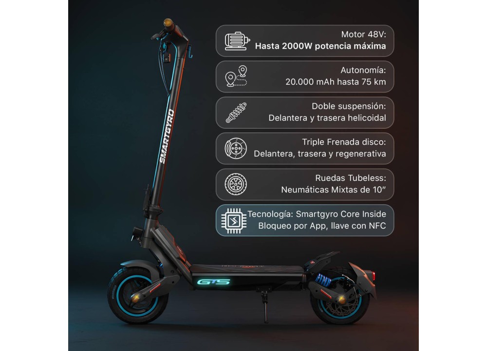 Patinete eléctrico smartGyro Rockway GTS
