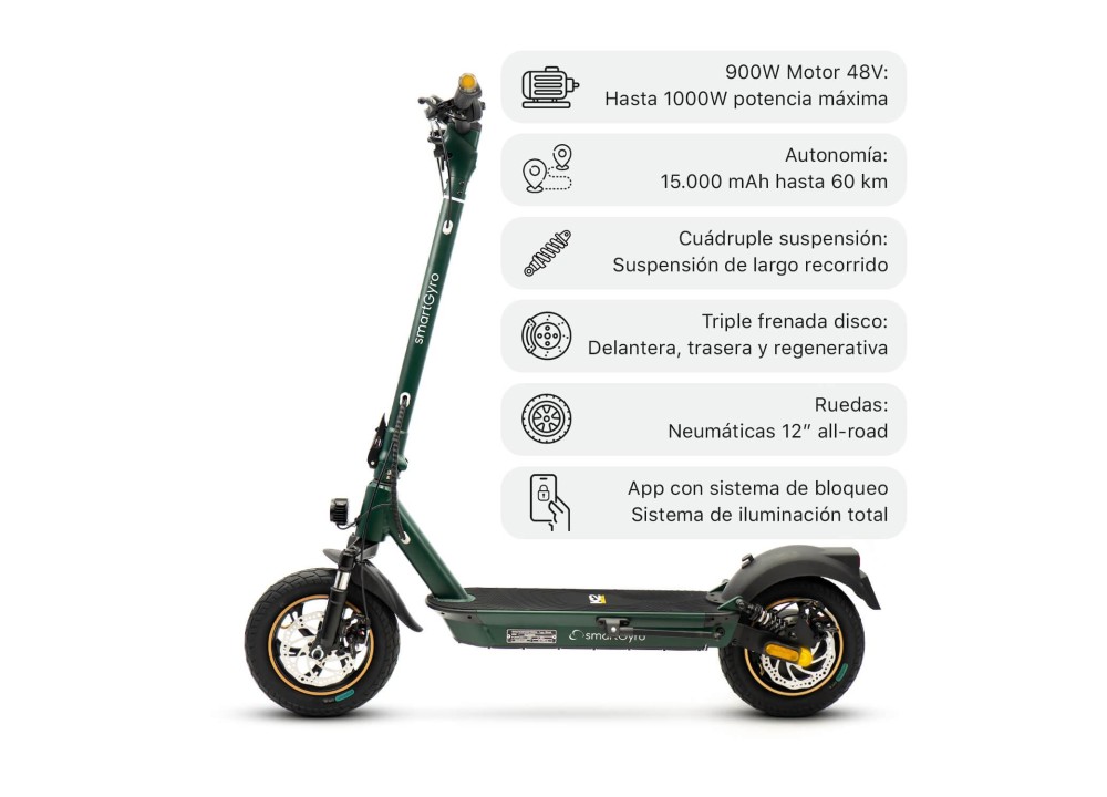 Patinete eléctrico smartGyro K2 PRO XL Forest...