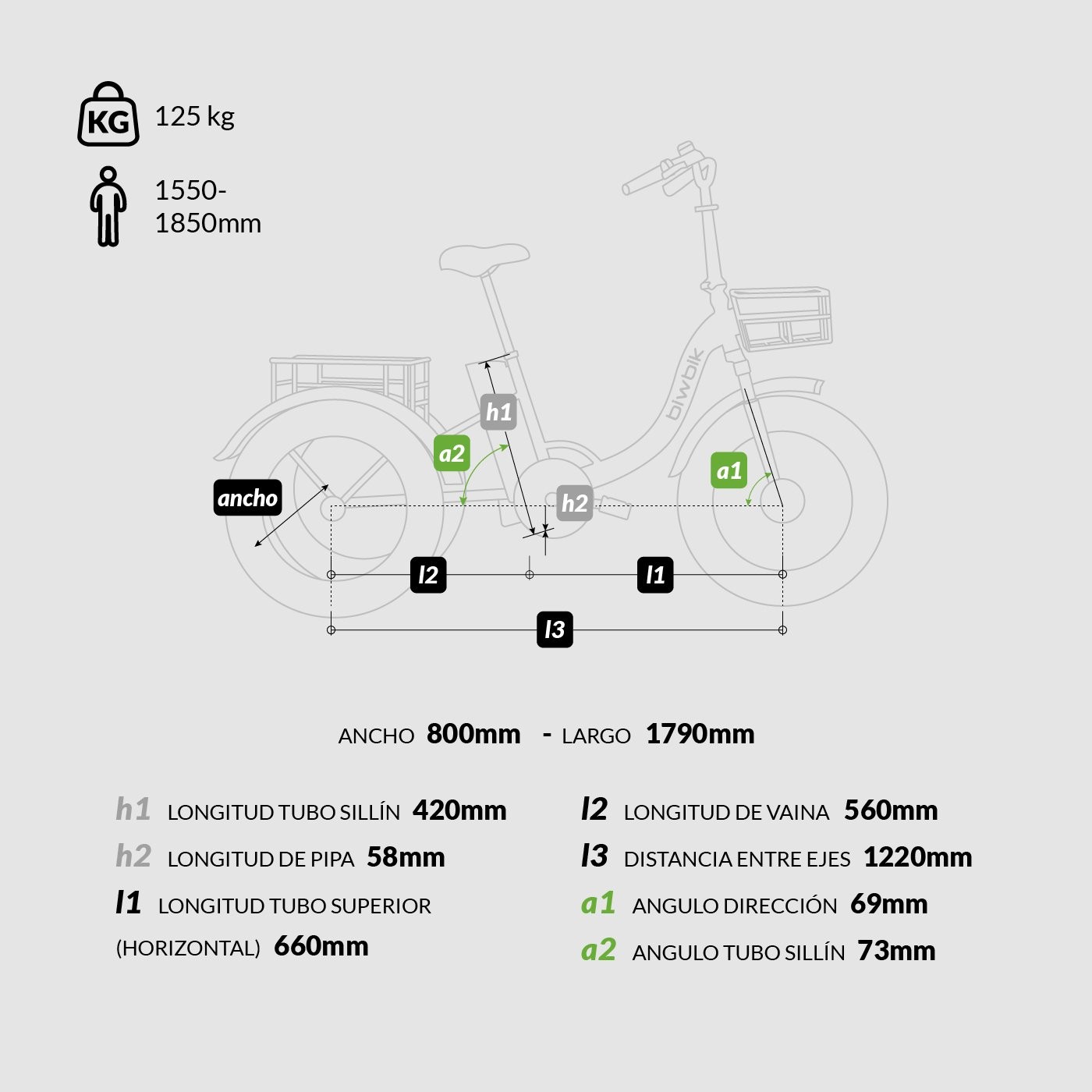 Triciclo ELÉCTRICO BIWBIK ( 2 colores Blanco y Negro )