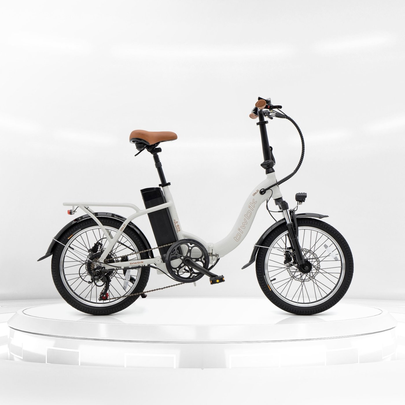 Bicicleta eléctrica plegable Biwbik Dublin White con acelerador