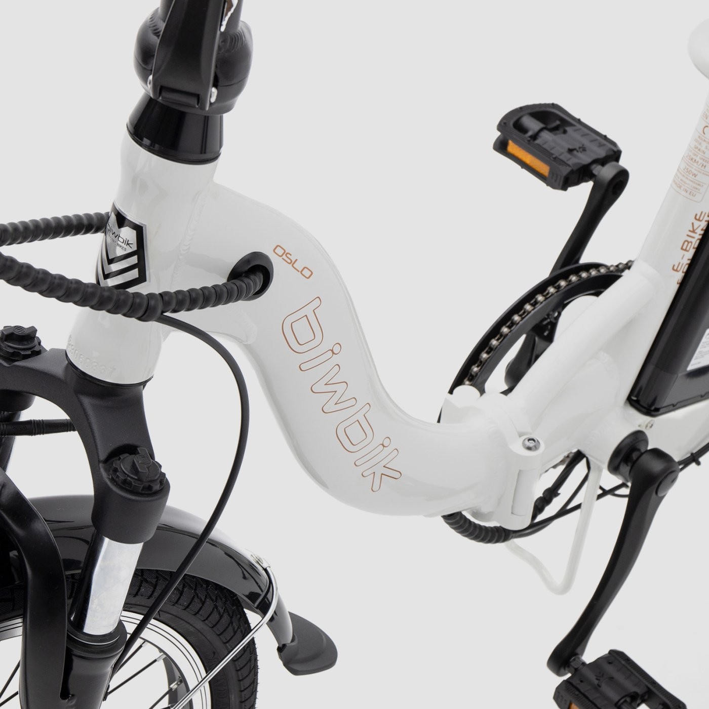 Bicicleta eléctrica plegable Biwbik Dublin White con acelerador