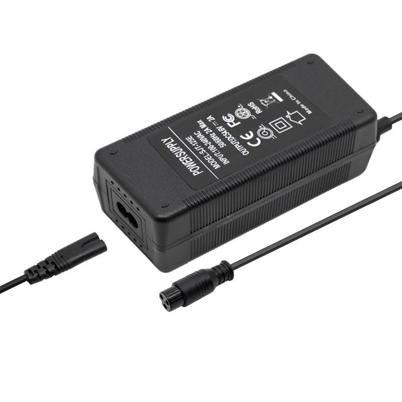 Cargador 48v (salida 54,6v) 2A conector GX16 (compatible smartgyro)