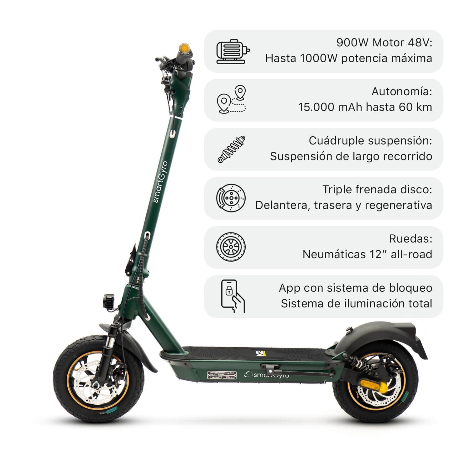 Patinete eléctrico smartGyro K2 PRO XL Forest Certificado