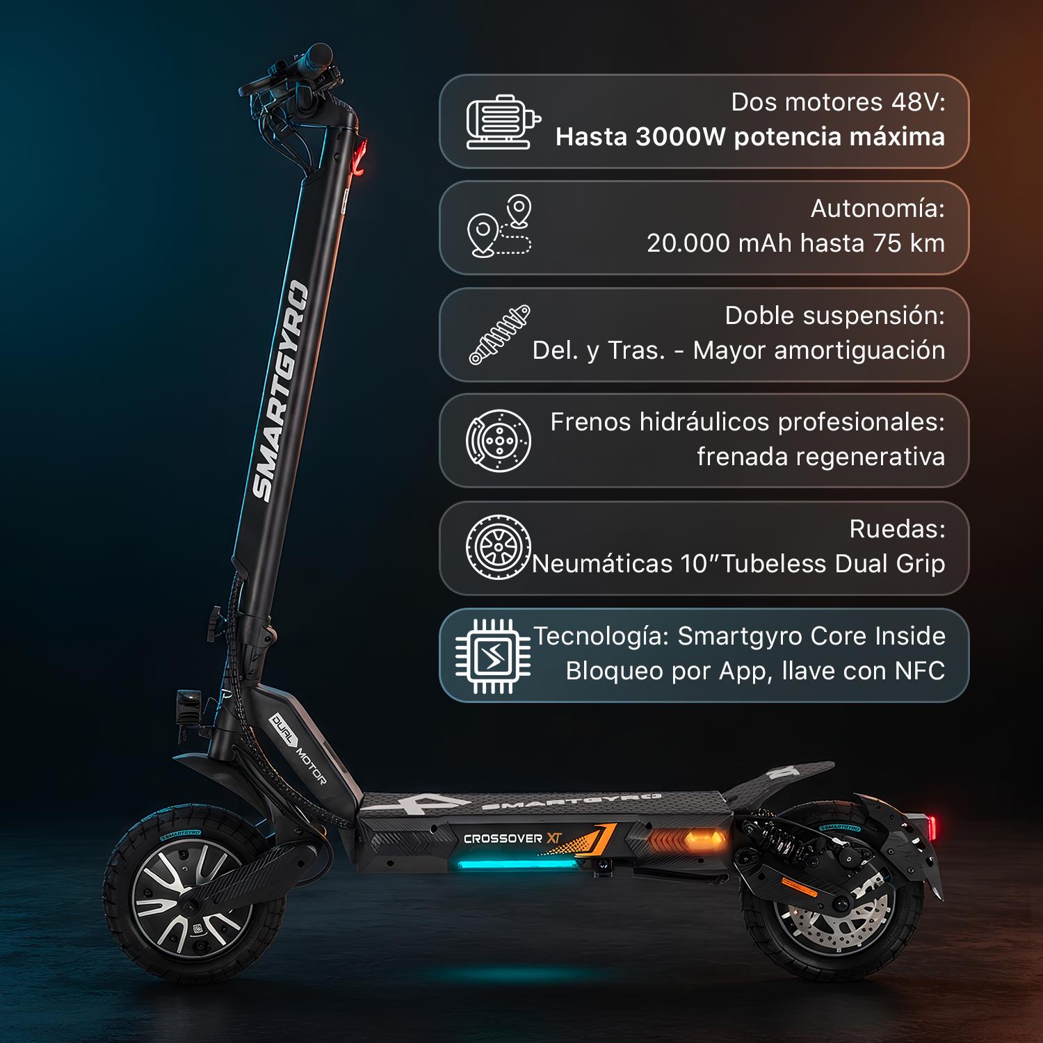 Patinete eléctrico smartGyro Crossover Dual XT