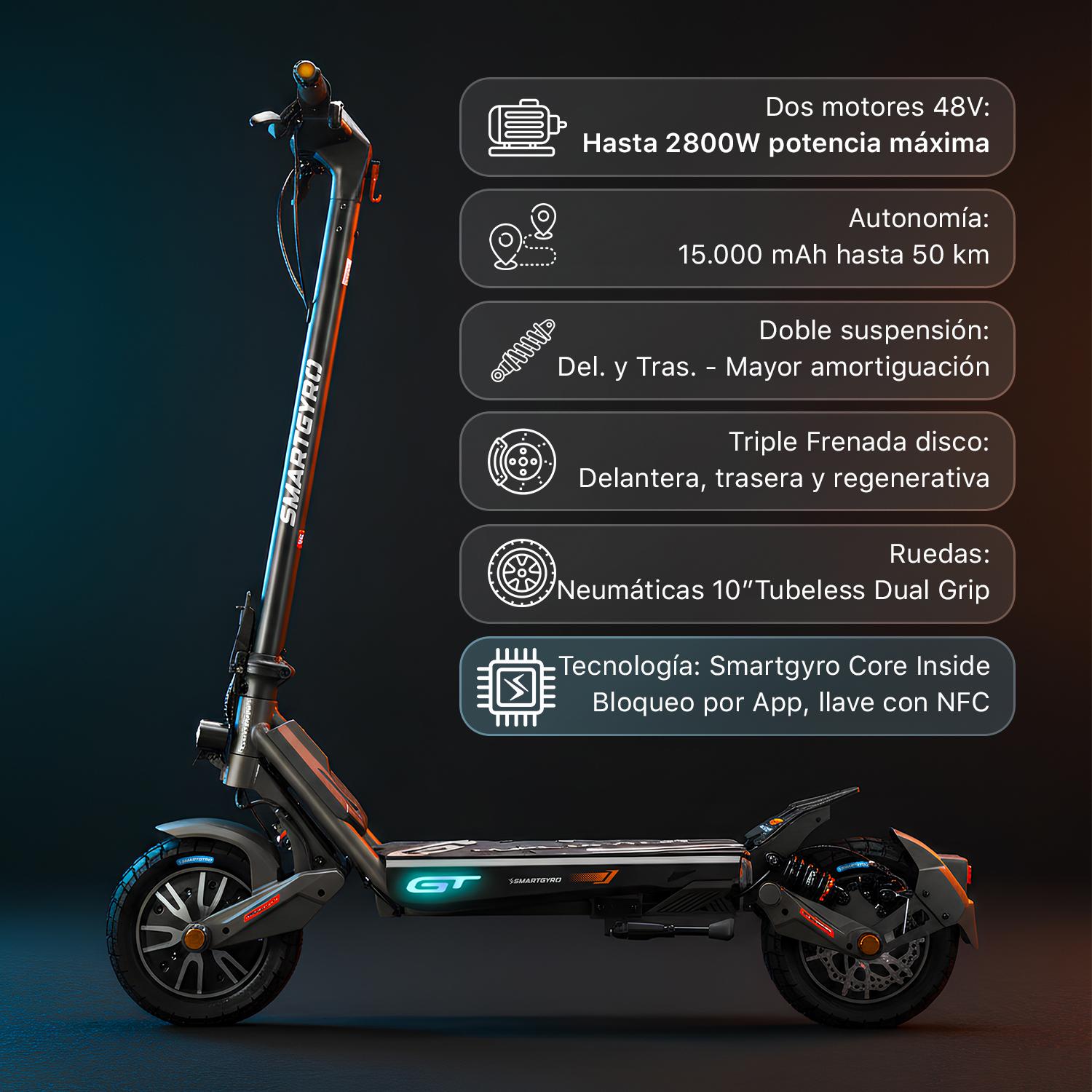 Patinete eléctrico smartGyro Rockway GT DUAL