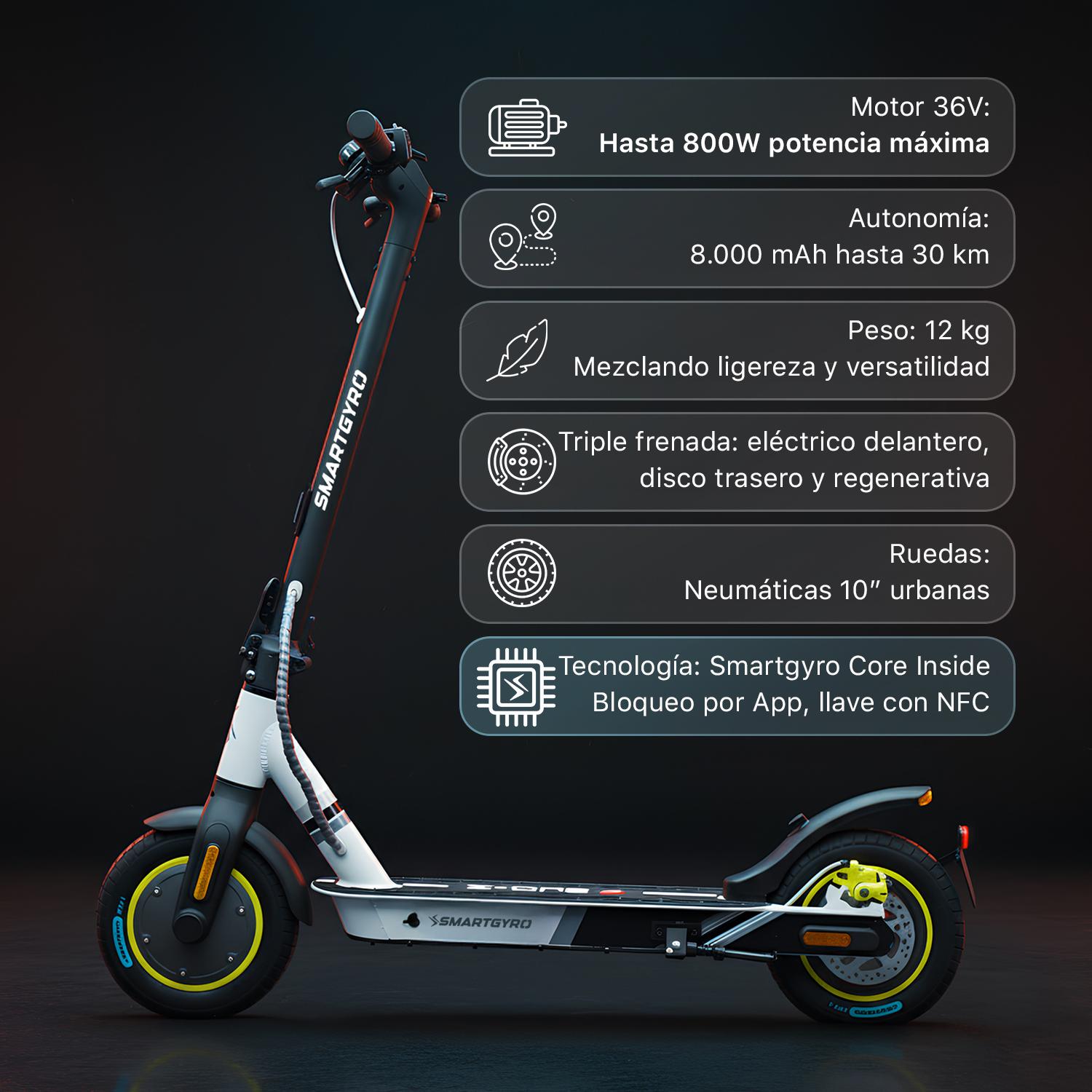 Patinete eléctrico smartGyro Z-One 2 Gray Certificado